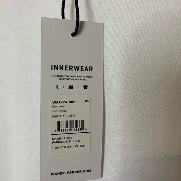 NWT RICHER POORER 100% COTTON WHITE TEE DRESS. Size XS (could fit a small) - Picture 6 of 7